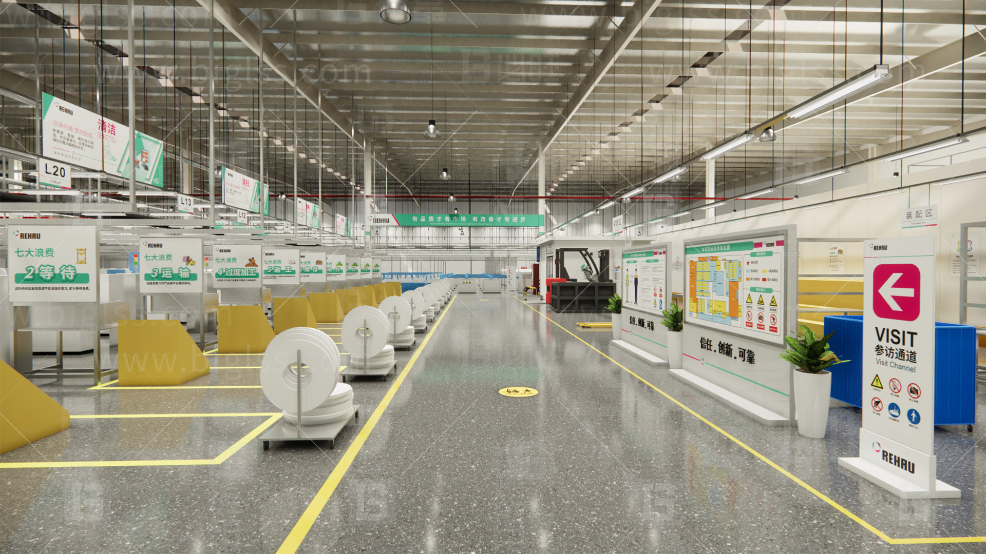 工廠目視化，車間目視化，目視化設計，工業空間設計，必旺目視化